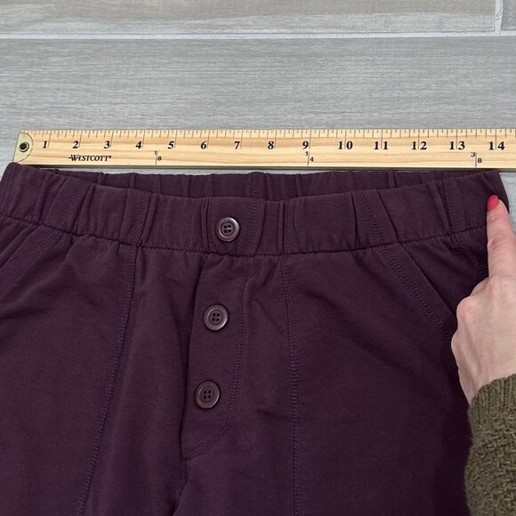 Sundays Mid-Rise Brynn Boxer Button Detail Relaxed Jogger Pants in Berry Size 1 - Picture 10 of 15